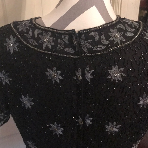 Pretty cool black beaded evening top - Picture 2 of 4
